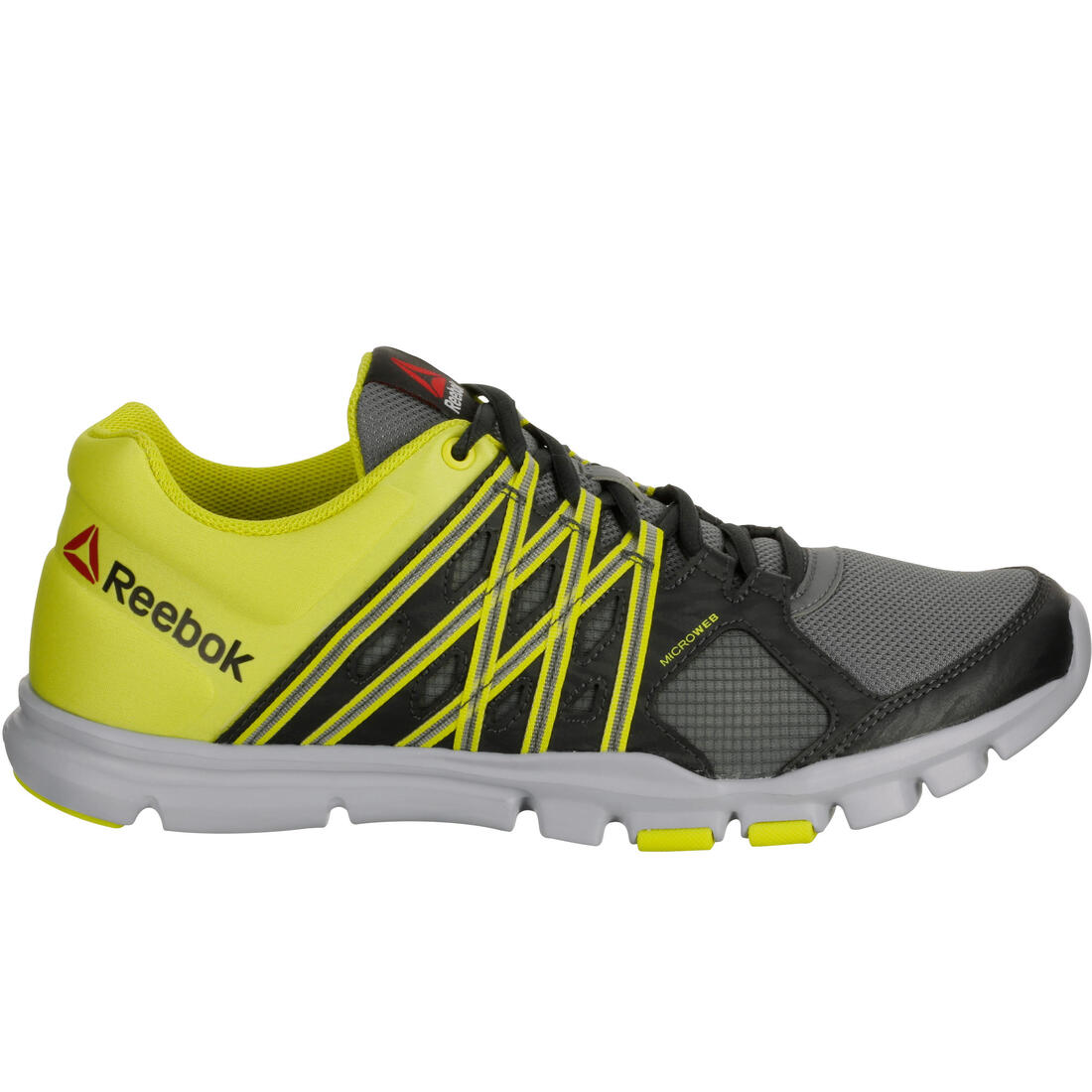 Yourflex Men's Fitness Walking Shoes - Grey/Yellow