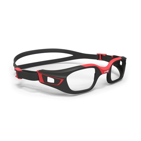 Frame Swimming Goggles Corrective Lenses Shortsightedness Size L SELFIT Black / White