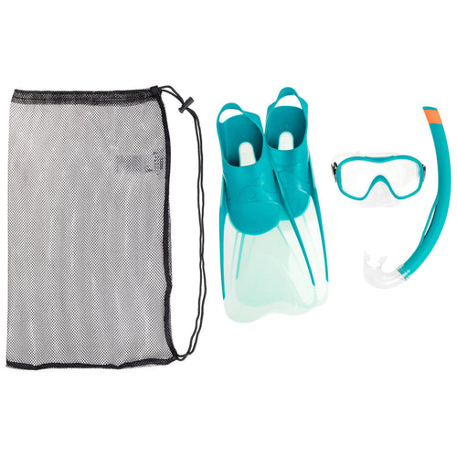 





Adult’s diving snorkelling Fins Mask and Snorkel kit SNK 500 - Blue