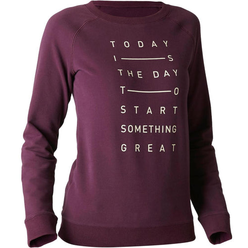 





500 Women's Gym Stretching Sweatshirt - Mottled Purple