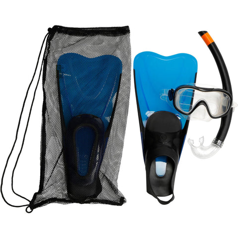 





Adult’s diving snorkelling Fins Mask and Snorkel kit SNK 500 - Blue