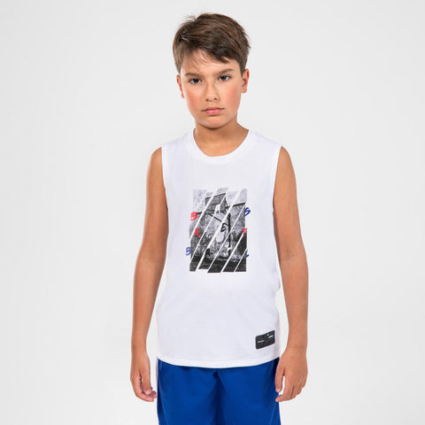 





Kids' Sleeveless Basketball Jersey TS500NS