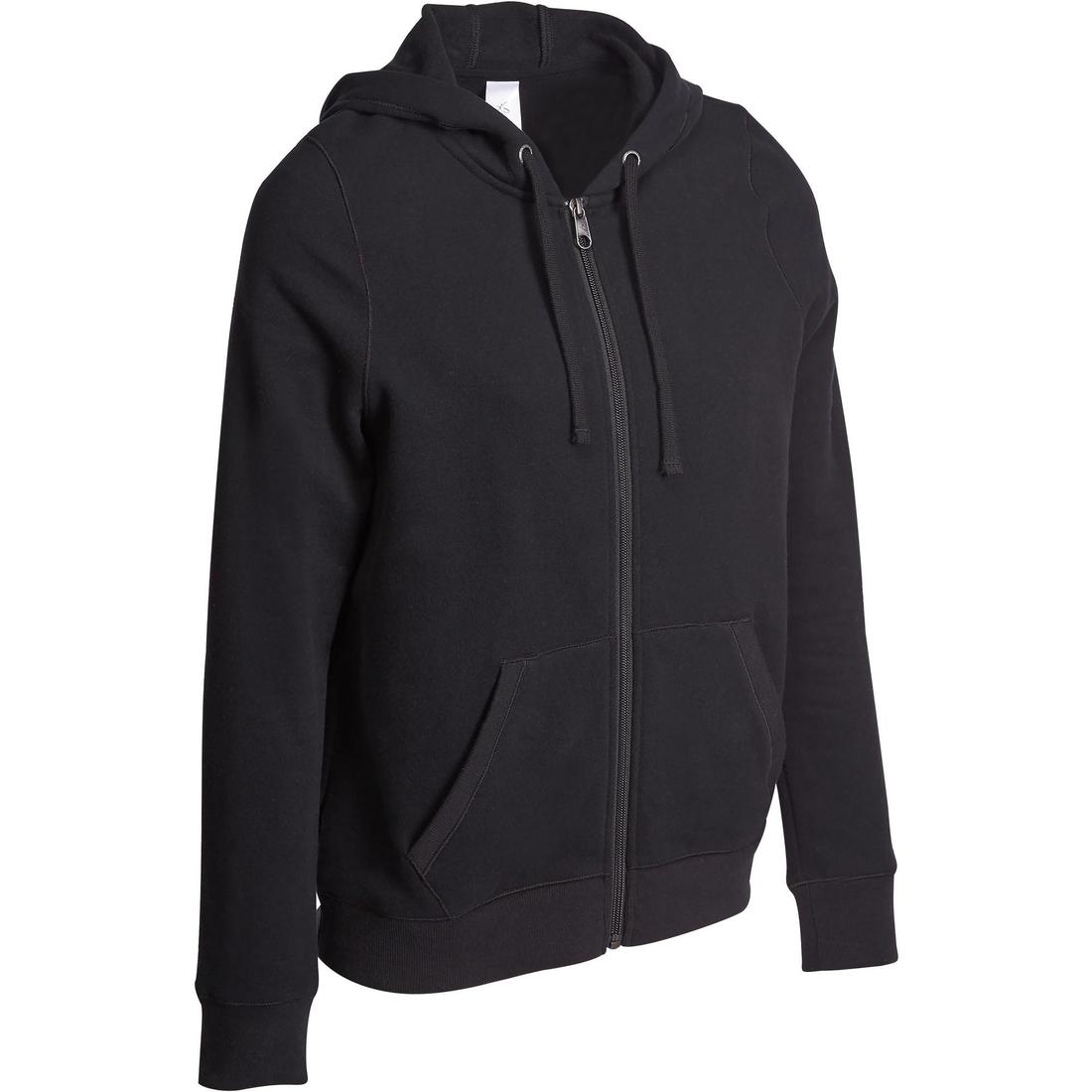 520 Women's Pilates & Gentle Gym Hooded Jacket - Black