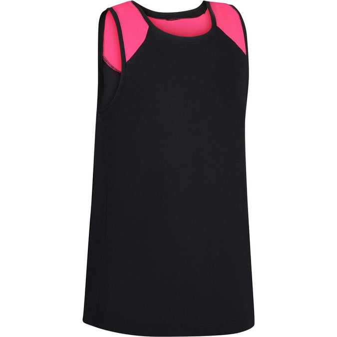 





500 Girls' Gym Tank Top - Black Pink, photo 1 of 10