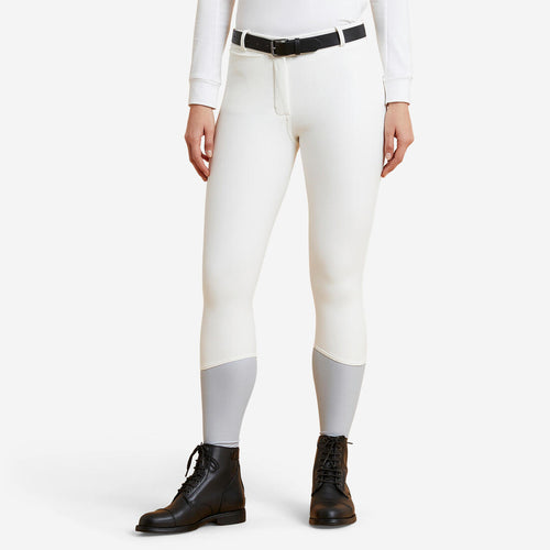 





Women's Warm and Water-Repellent Horse Riding Jodhpurs Kipwarm 500 - White