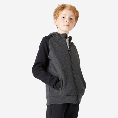 





Kids' Breathable Cotton Zip-Up Hoodie 900 - Medium and Marl