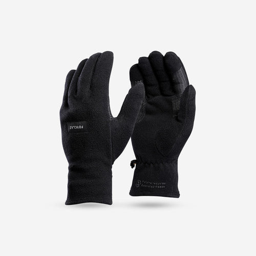 





Adult mountain trekking fleece gloves -   MT100 Black