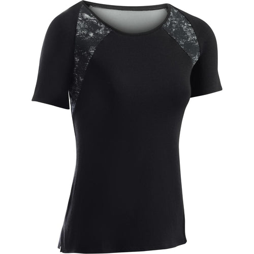 





520 Women's Short-Sleeved Gym & Pilates T-Shirt - Black