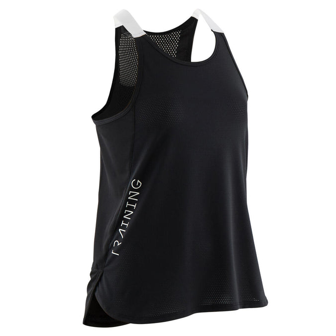 





Girls' Technical Breathable Tank Top - Black/White, photo 1 of 4