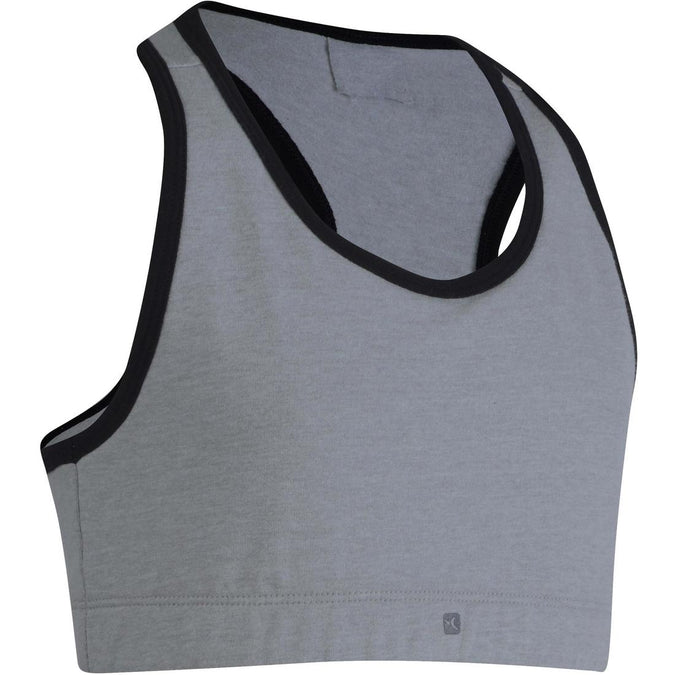 





500 Girls' Gym Crop Top - Grey/Black, photo 1 of 14