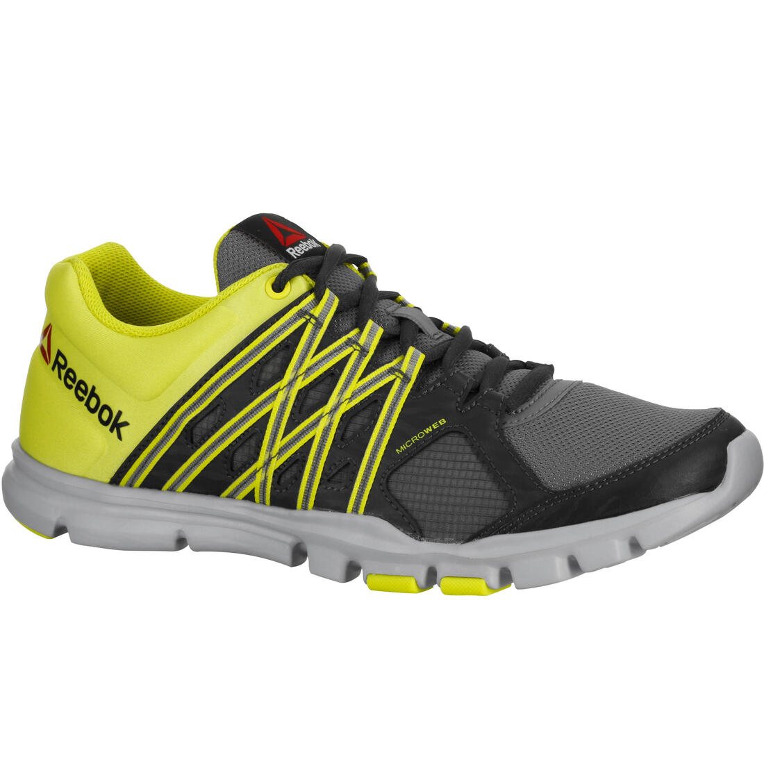 Yourflex Men's Fitness Walking Shoes - Grey/Yellow