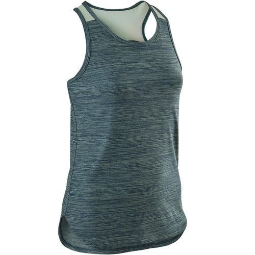 





S500 Girls' Gym Breathable Synthetic Tank Top - Blue