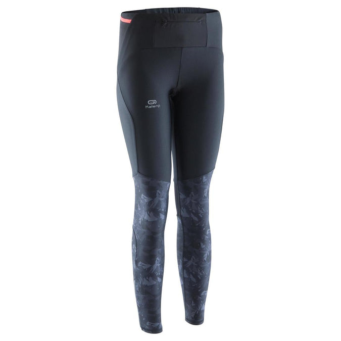 





WOMEN'S TRAIL RUNNING TIGHTS - BLACK/GREY/FLOWERS, photo 1 of 19