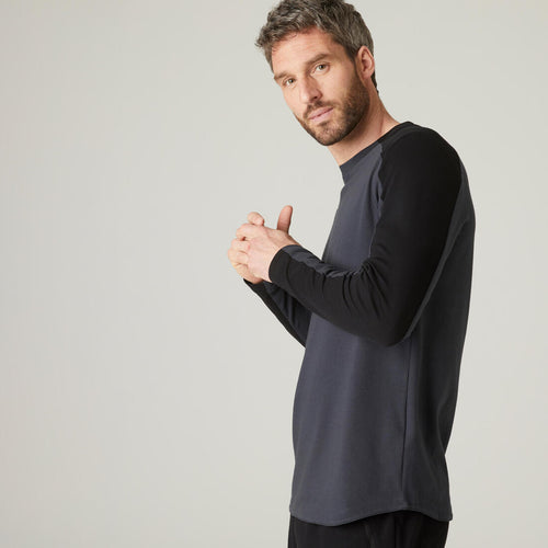 





Men's Long-Sleeved Fitted-Cut Crew Neck Cotton Fitness T-Shirt 520