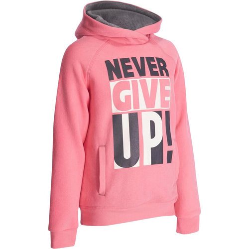 





Girls' Warm Zip-Up Hooded Gym Sweatshirt Print