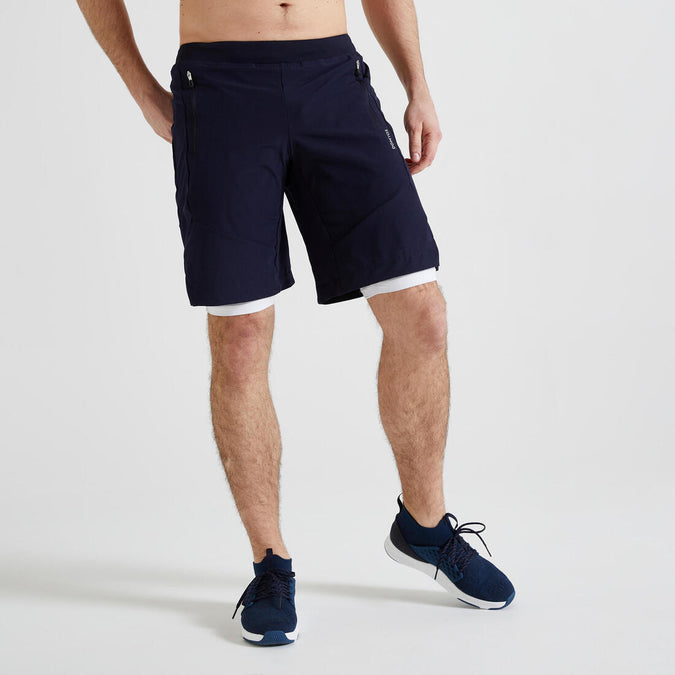 





Men's 2-In1 Fitness Cardio Training Shorts 500 - Navy Blue, photo 1 of 4