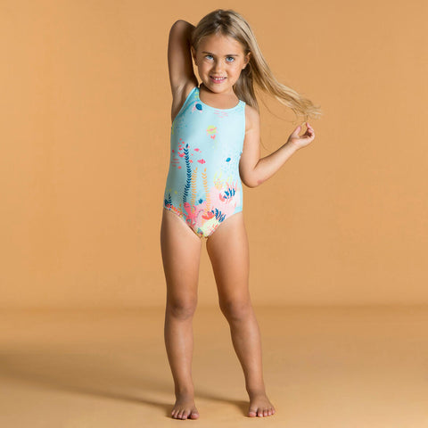 





Baby Girl's One-Piece Swimsuit - Blue Animal Print
