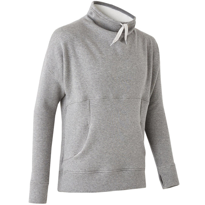 





Women's Brushed Jersey/Faux Fur Yoga Relaxation Sweatshirt - Grey/Beige, photo 1 of 5