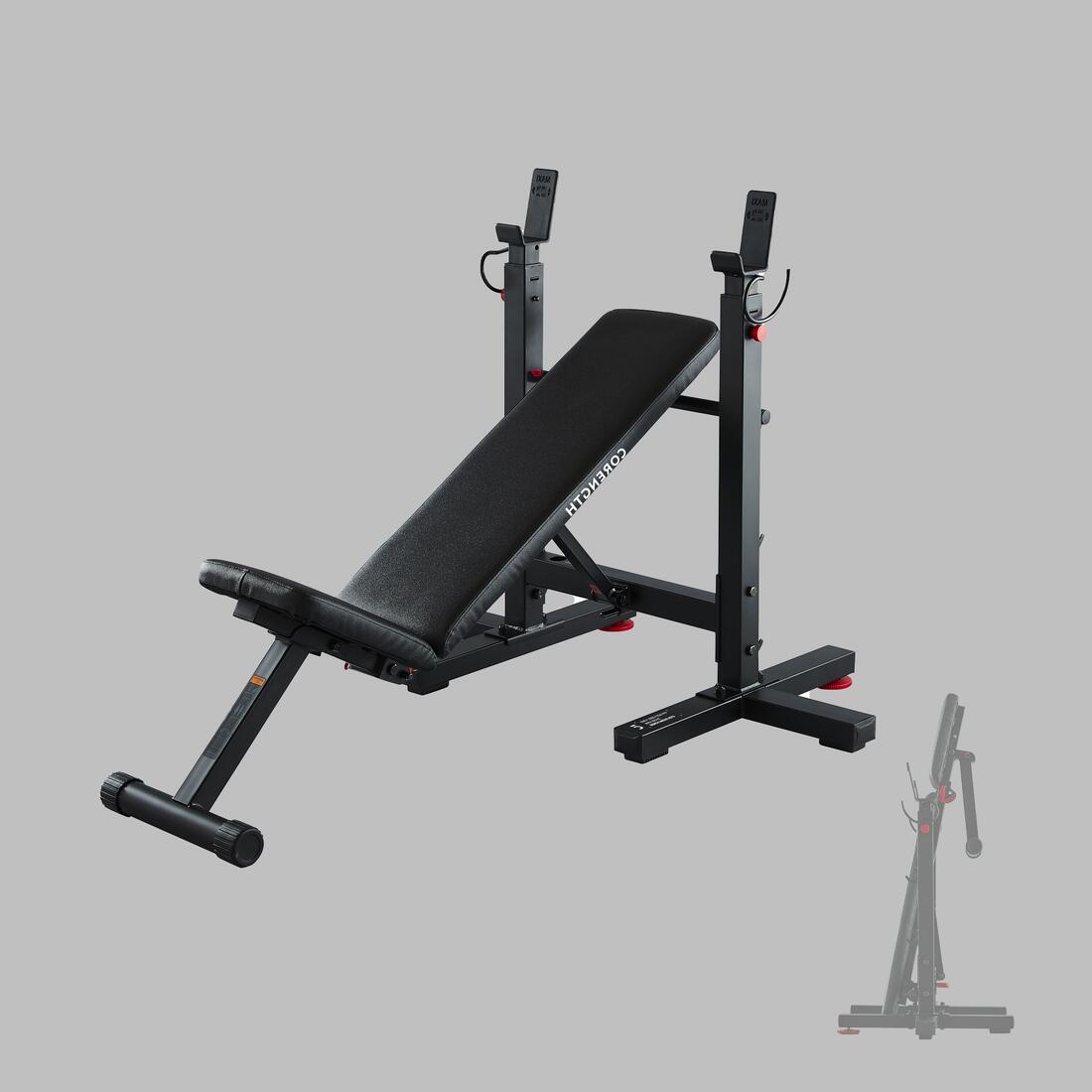 Tiltable Weights Bench with Collapsible Pegs Bench Press Fold Decathlon Kuwait