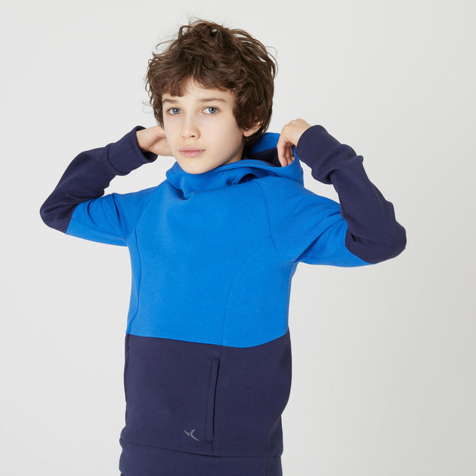 





Kids' Cotton Breathable Hoodie 500 - Blue & Navy, photo 1 of 8