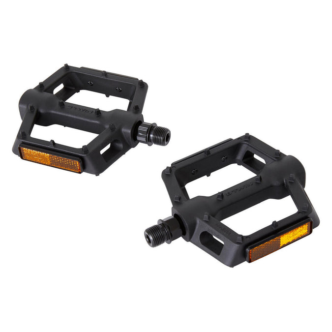 Flat Mountain Bike Pedals 520 9 16 Black Decathlon Kuwait