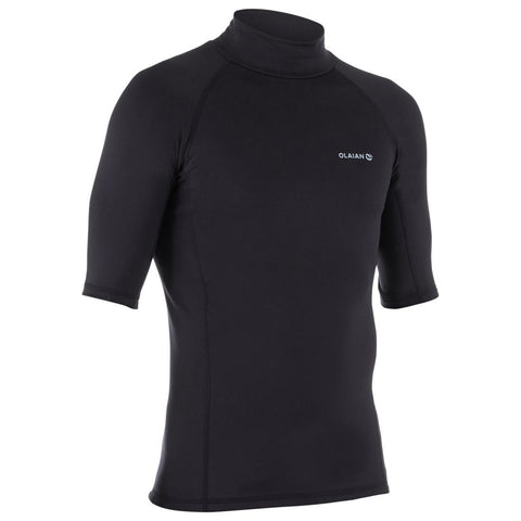 





Men's surfing short-sleeve thermal fleece top T-shirt 900 - Black