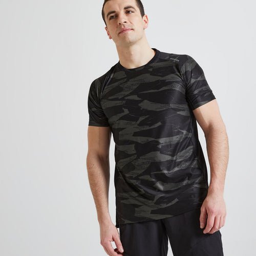 





Men's Fitness Cardio Training T-Shirt 500 - Khaki/Camo Print