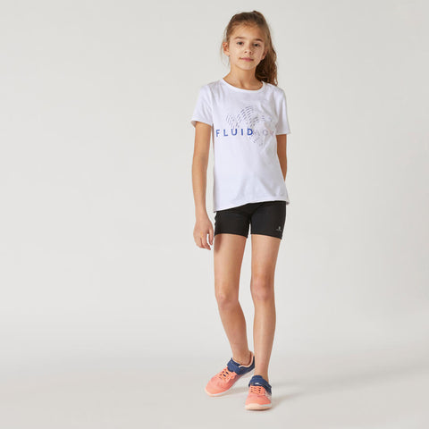 





100 Girls' Short-Sleeved Gym T-Shirt Print